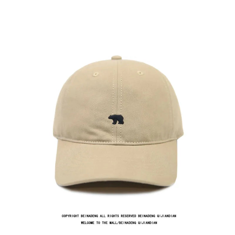 Fashion Baseball Cap for Women and Men Embroidery Polar Bear Hip Hop Snapback Caps Cotton Sun Hats Unisex Solid Color Visor Hats