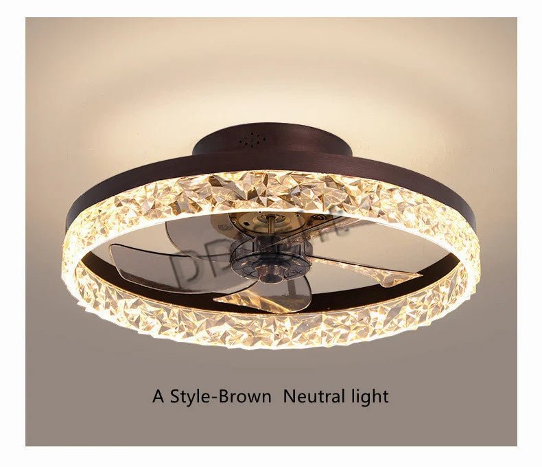 Ventilateur Plafonnier LED Intelligent avec Télécommande – Dimmable, Décor Chambre & Salon | Smart Fan