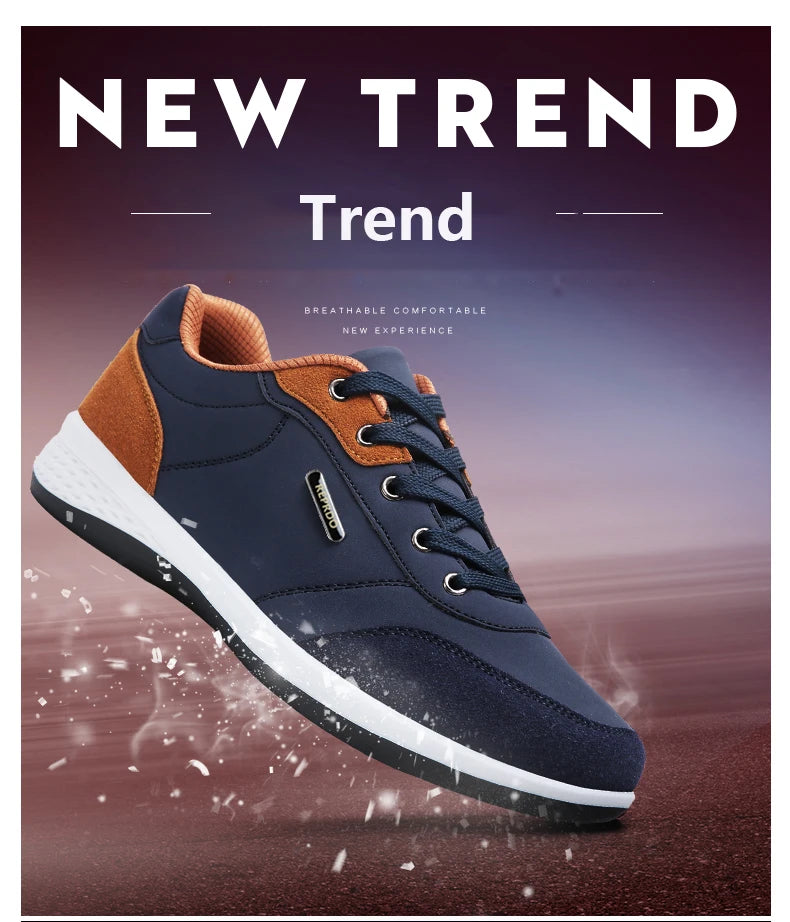 YRZL Men's Shoes Spring Autumn Waterproof Walking Sneakers Leisure Male Leather Sports Shoes Non-Slip Footwear Tennis for Men