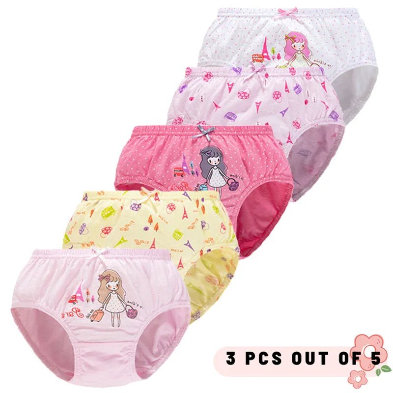 3Pcs/Lot Children Triangle Underwear High Quality Cotton Washable Girls Briefs Cute Cat Cartoon Kids Panties For Girl 3-14 Years