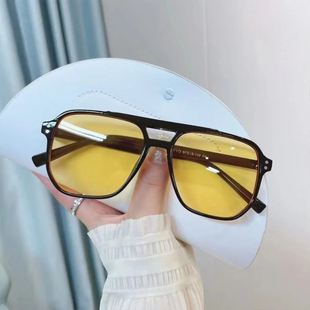 Punk Square Frame Sunglasses Anti-UV Travel Accessories Retro Sunglasses Beach Eye Protection Black Shades Glasses for Women and Men
