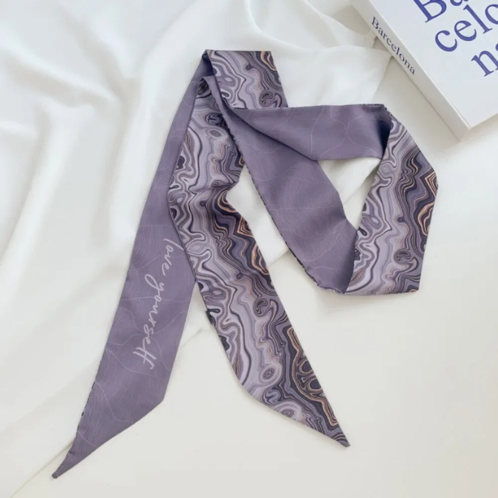 Fashion Floral Headband Oil Painting Ribbon Headscarves Chinese Style Hair Ribbon Scarf
