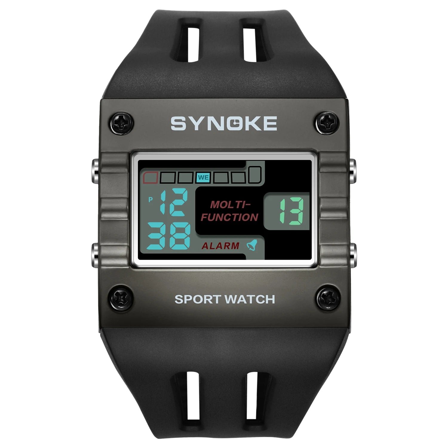 SYNOKE Montre de sport numérique pour homme, gros chiffres, grand cadran à grands chiffres, facile à lire, étanche, montre militaire de course