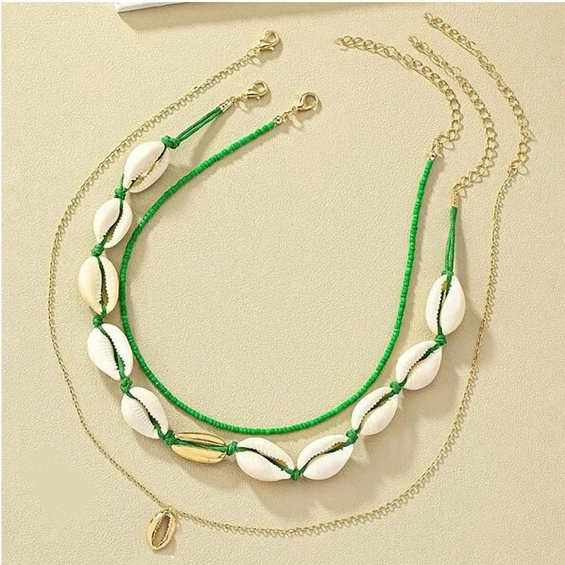 New Beach Style Seashell Necklace Beaded Choker Necklaces for Women Handmade Starfish Pendant Fashion Ocean Jewelry Чокер