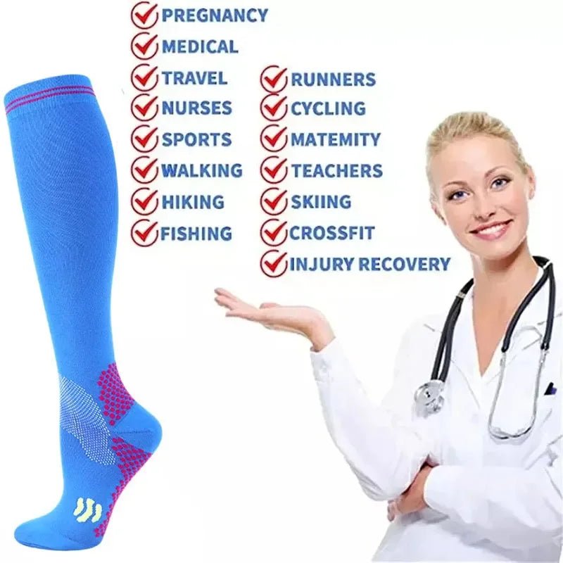 Chaussettes de Compression Médicales 20-30 mmHg – Voyage, Grossesse & Varices