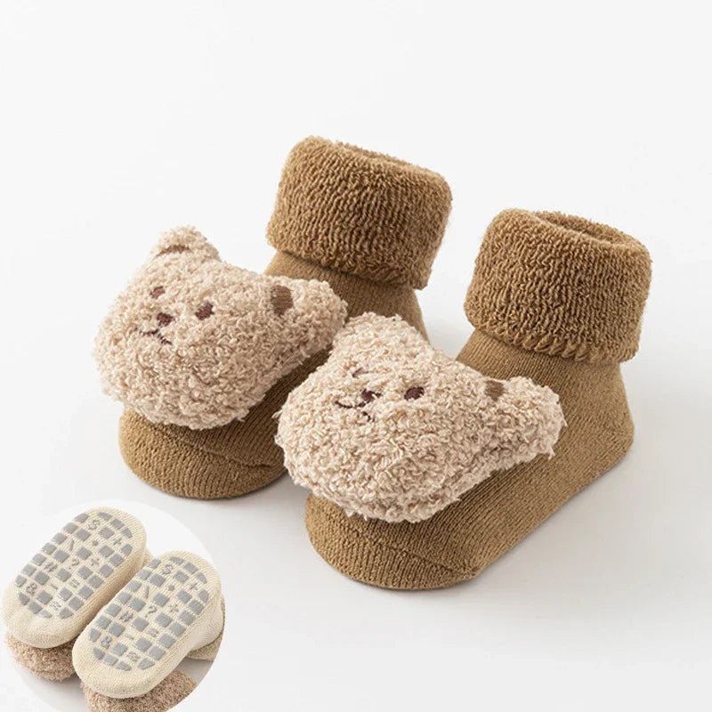 Winter Thicken Wool Newborn Baby Socks Warm Plush Loop Cotton Boy Girl Kid Toddler Socken Cartoon Animal Children Floor Stocking