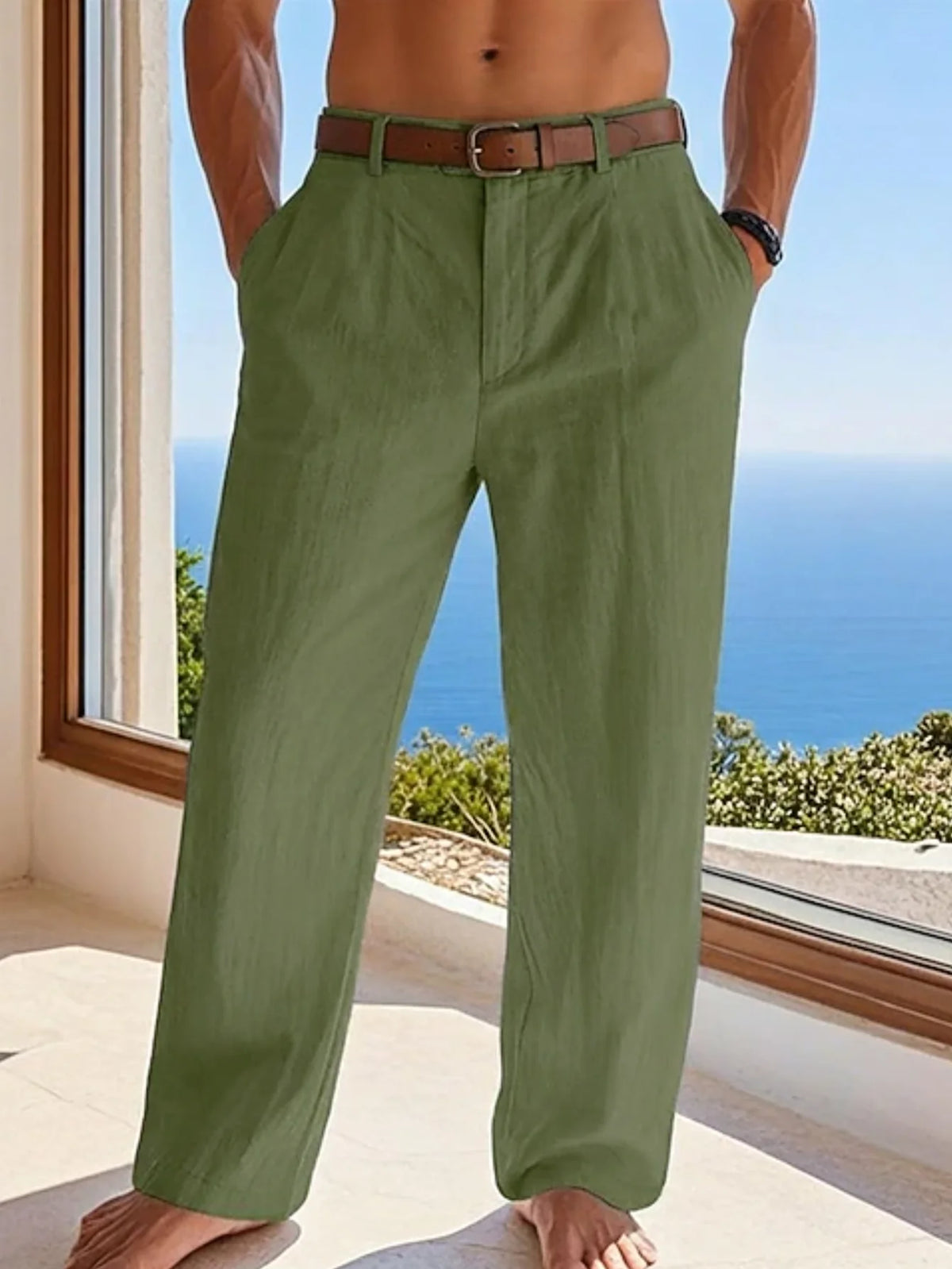 Pantalon Lin Droit – Homme
