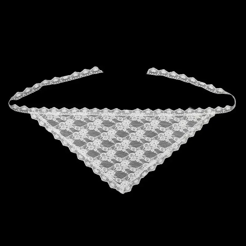 Triangle Short Skirt Half Skirt Butt Curtain Skirt Lace Trim Small Apron Knitting Lace Stacked Ins Korean Headscarf Accessories