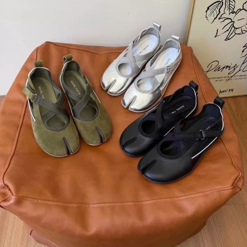 Chaussures plates décontractées Mary Jane à bout croisé pour femme, nouvelle collection 2026, polyvalentes