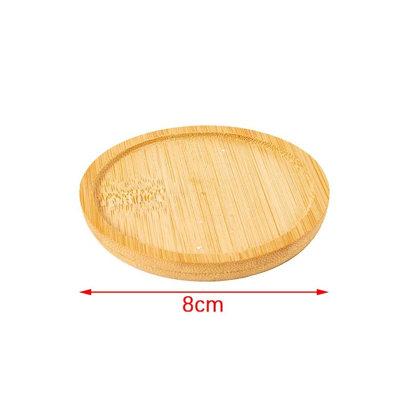 1Pc 6-12cm Bamboo Tray Bonsai Holder Round Plant Stand for Succulent Pot Wood Flower Pot Holder Garden Tools
