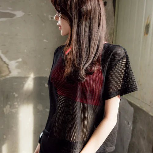Sexy Women See Through Transparent Mesh Tops Long Sleeve Sheer Slim Ladies Turtleneck ds503