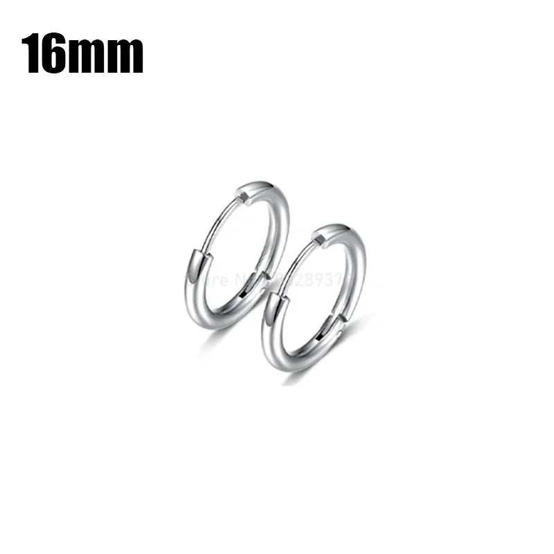 8-20mm Simple Stainless Steel Small Hoop Earrings for Women Men Minimal Gold Silver Black Color Huggie Hoops Jewelry Accessories