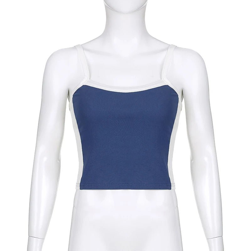 Sleeveless Knitted Crop Tops Green Sexy Basic Patchwork 2024 Summer Casual Cami Backless Y2k Vintage Tank Top Women