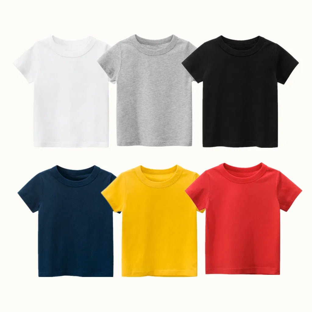 2025 Children Cartoon T-Shirts Cute Clothes for Boy 100% Cotton Bear Dinosaur Kids Girls Short Sleeve Casual Sport Top Tees