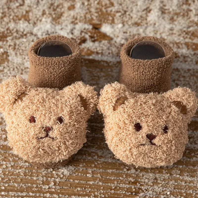 Winter Thicken Wool Newborn Baby Socks Warm Plush Loop Cotton Boy Girl Kid Toddler Socken Cartoon Animal Children Floor Stocking