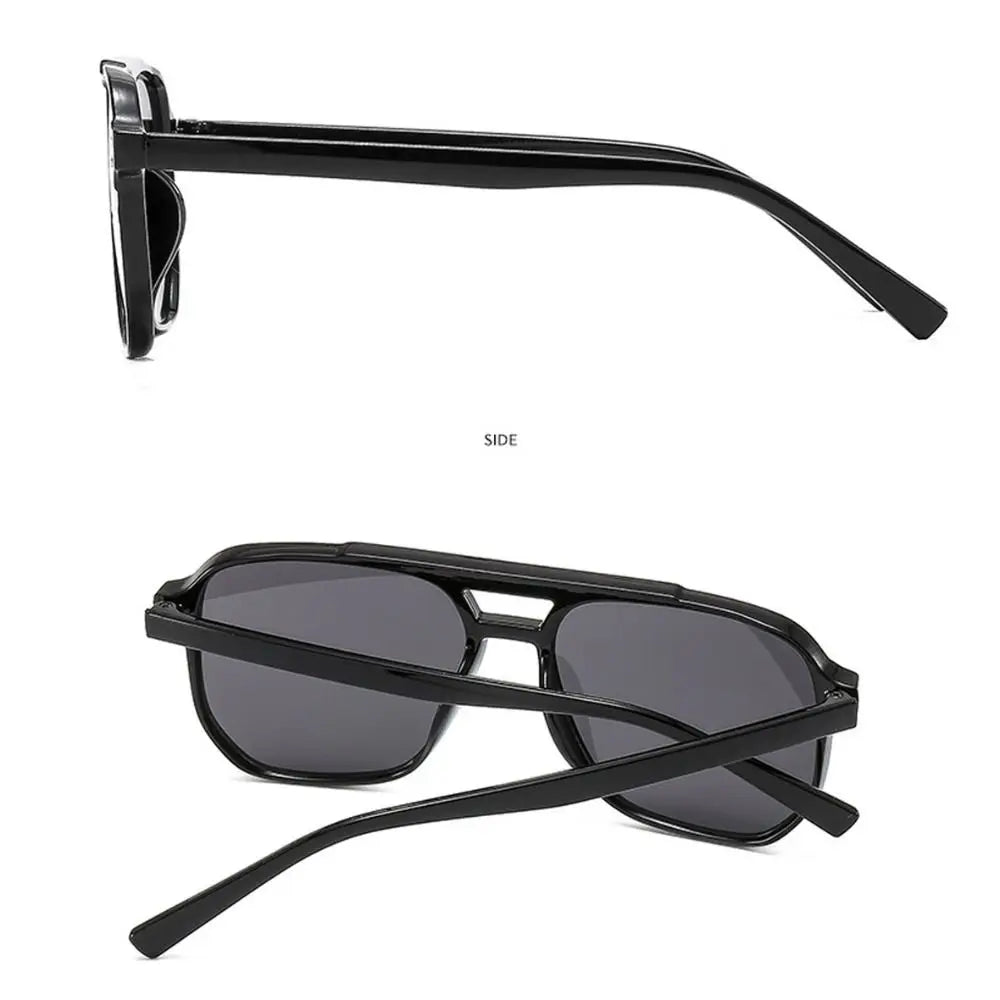 Punk Square Frame Sunglasses Anti-UV Travel Accessories Retro Sunglasses Beach Eye Protection Black Shades Glasses for Women and Men