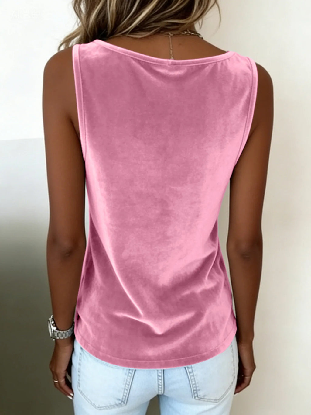 Nouvelle Collection 2026 de Vêtements pour Femmes : Gilet en Velours Sensuel, Élégant, Couleur Unie, Décolleté Plongeant, Sans Manches.