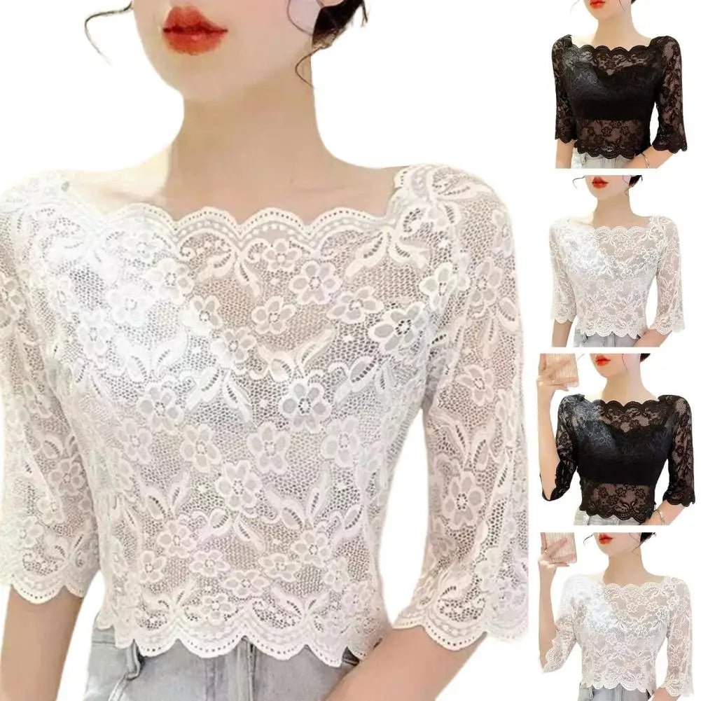 Women Detachable Fake Collar Half Shirt Blouse Sweet Crochet Floral Lace Collars Wedding Dress Neck Cover Summer Elegant