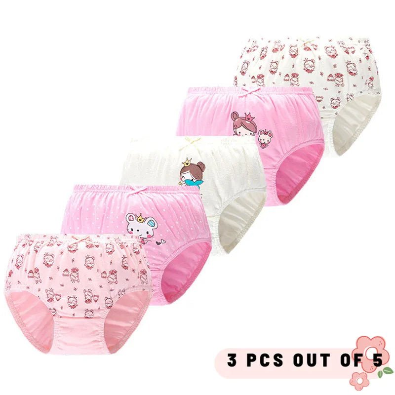 3Pcs/Lot Children Triangle Underwear High Quality Cotton Washable Girls Briefs Cute Cat Cartoon Kids Panties For Girl 3-14 Years