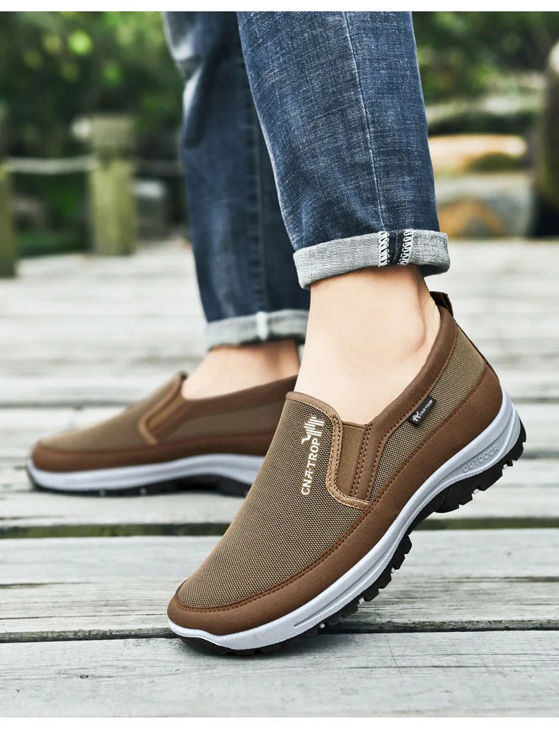 Mocassins en maille respirante pour hommes, chaussures décontractées de marque, baskets confortables antidérapantes, résistantes à l'usure, chaussures de conduite rétro pour hommes