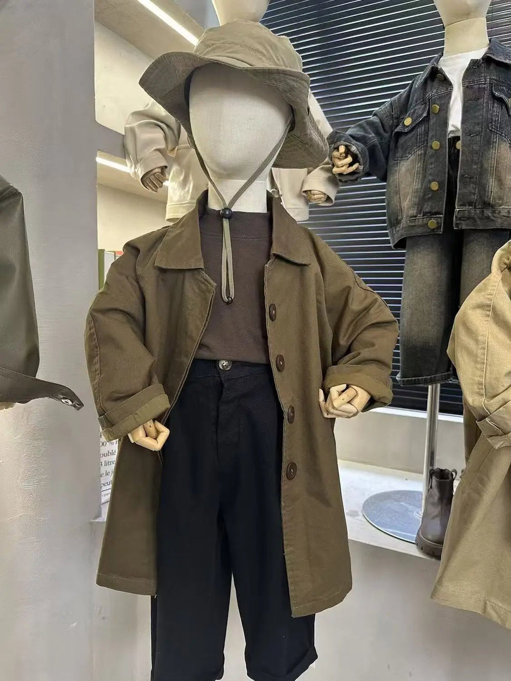 Spring Fall New Boys Girls Solid Color Casual Trench Coat Children Fashion Mid-Length Windbreaker Kids Single Breasted Clothes
