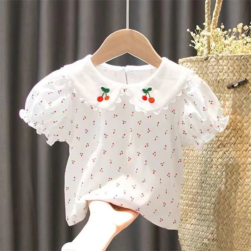 Girl's T-shirt 2024 New Girls' Summer Clothes Short Sleeve Children Top Wear