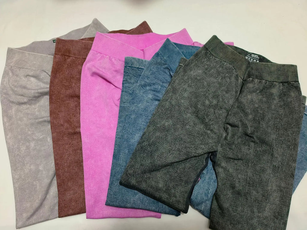 Sports Seamless Leggings Women V-back Waist Tights High Waist Hip Liftting Gym Pants Frosted Water Wash Stretchy Yoga Leggings
