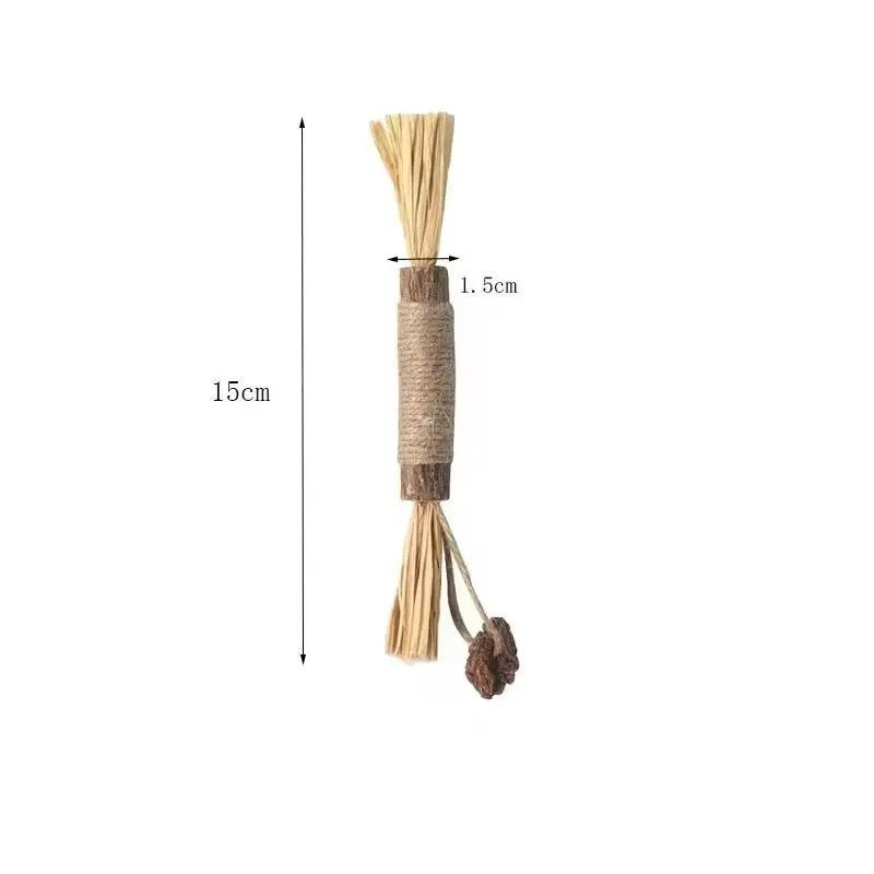 Bâtons Dentaires en Bois Naturel pour Chat – Nettoyage Dents & Jouet À Mâcher | Lot 1 ou 2 pcs