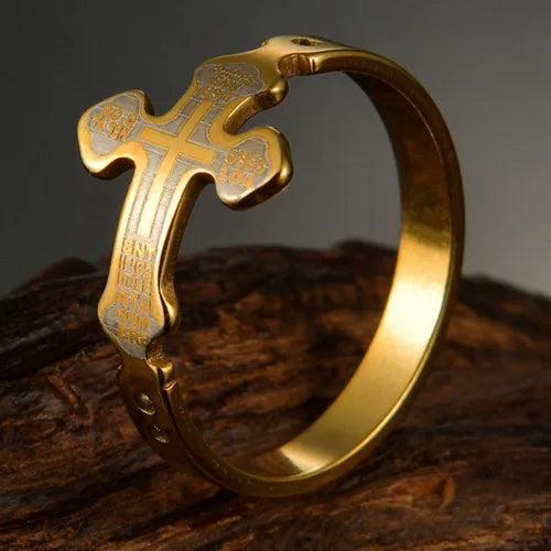 New Arrival Titanium Steel Jesus Cross Rings For Women Men Letter Bible Prayer Finger Christian Jewelry Wholesale