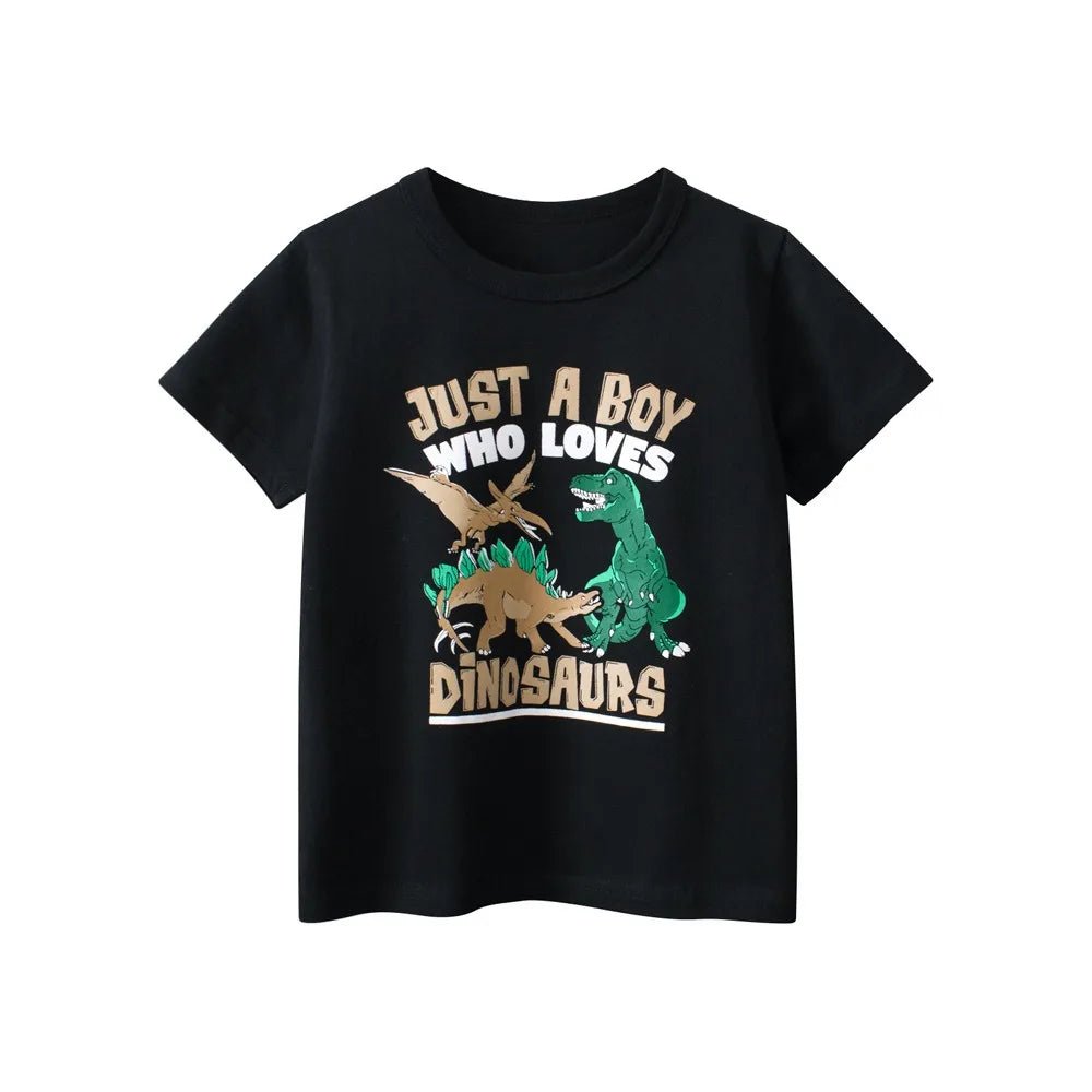 2025 Children Cartoon T-Shirts Cute Clothes for Boy 100% Cotton Bear Dinosaur Kids Girls Short Sleeve Casual Sport Top Tees