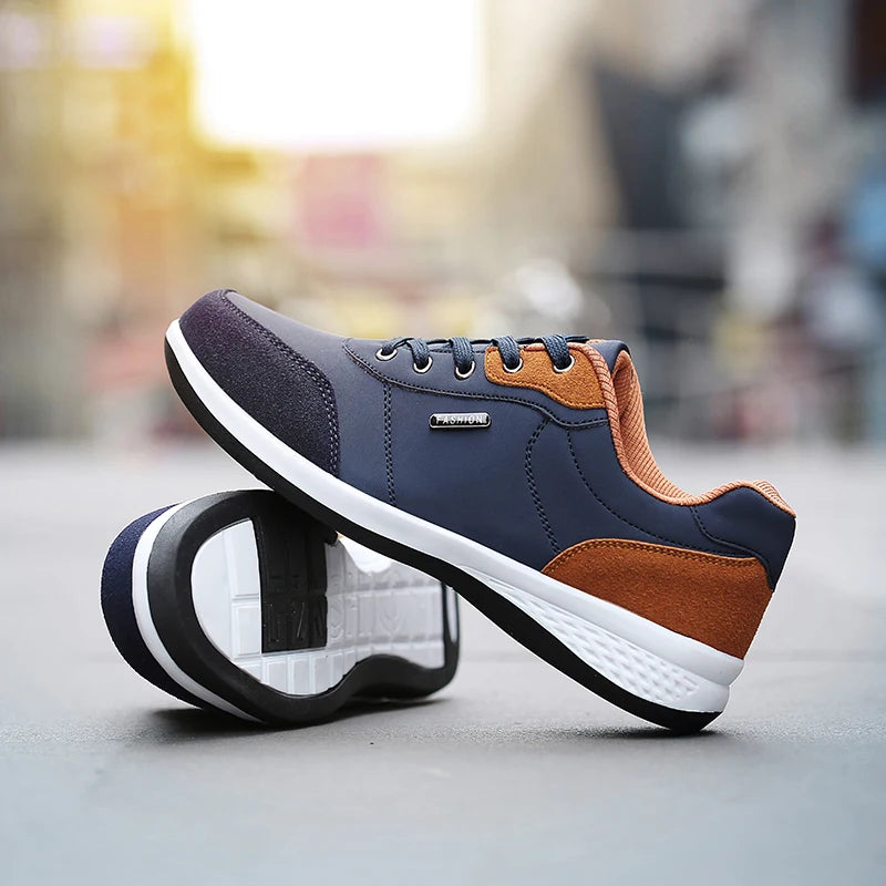 YRZL Men's Shoes Spring Autumn Waterproof Walking Sneakers Leisure Male Leather Sports Shoes Non-Slip Footwear Tennis for Men