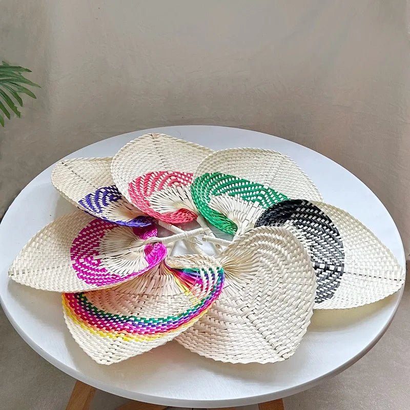 Éventail Bambou Tressé À La Main – Style Bohème | Plage, Mariage & Déco | 30x39cm