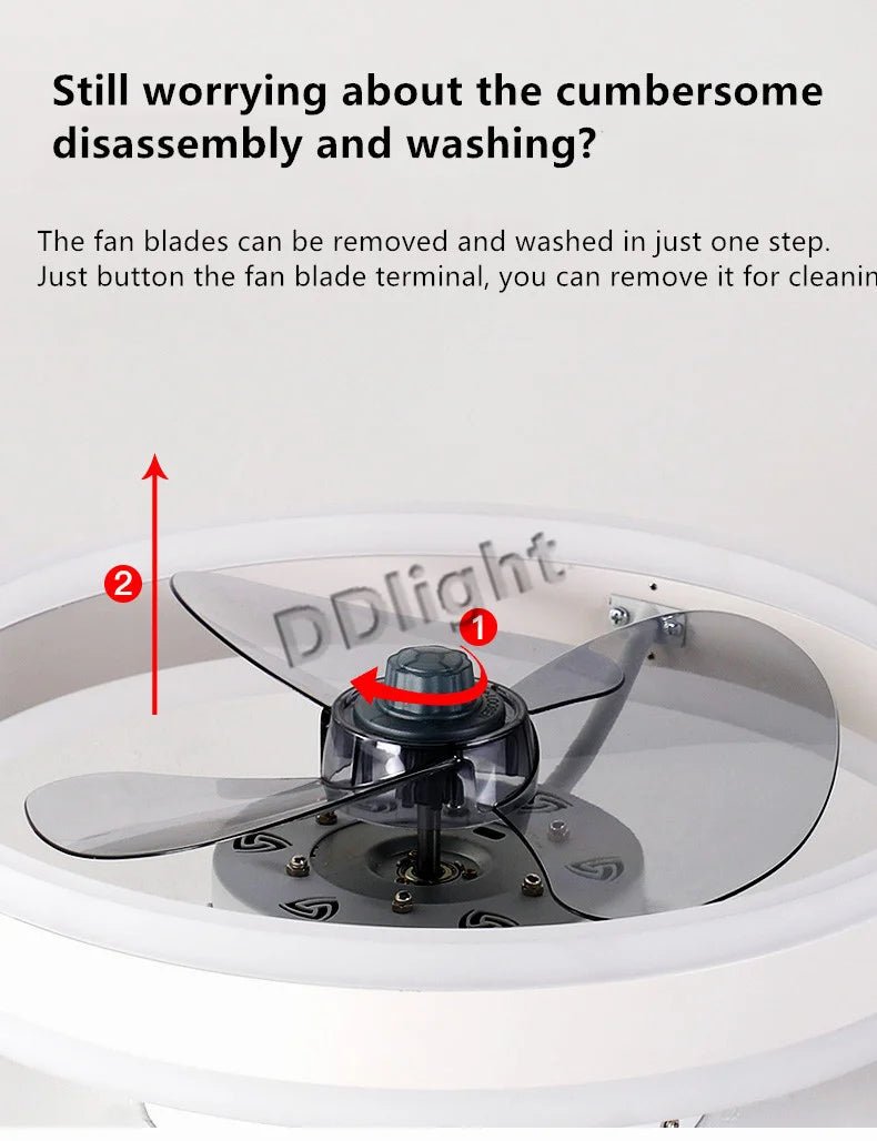 Ventilateur Plafonnier LED Intelligent avec Télécommande – Dimmable, Décor Chambre & Salon | Smart Fan