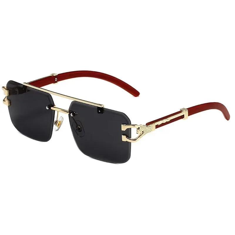 Fashion Rimless Luxury Brand Pilot Sunglasses Men Square Driving Eyewear Women Outdoor Driving Eyeglasses Sun Sunglasses