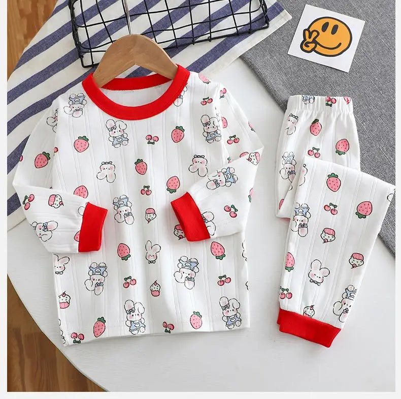Children Home Clothing Set Christmas Patterned Cotton Pajamas Boys and Girls Long Sleeved Underwear Suit Baby Clothes