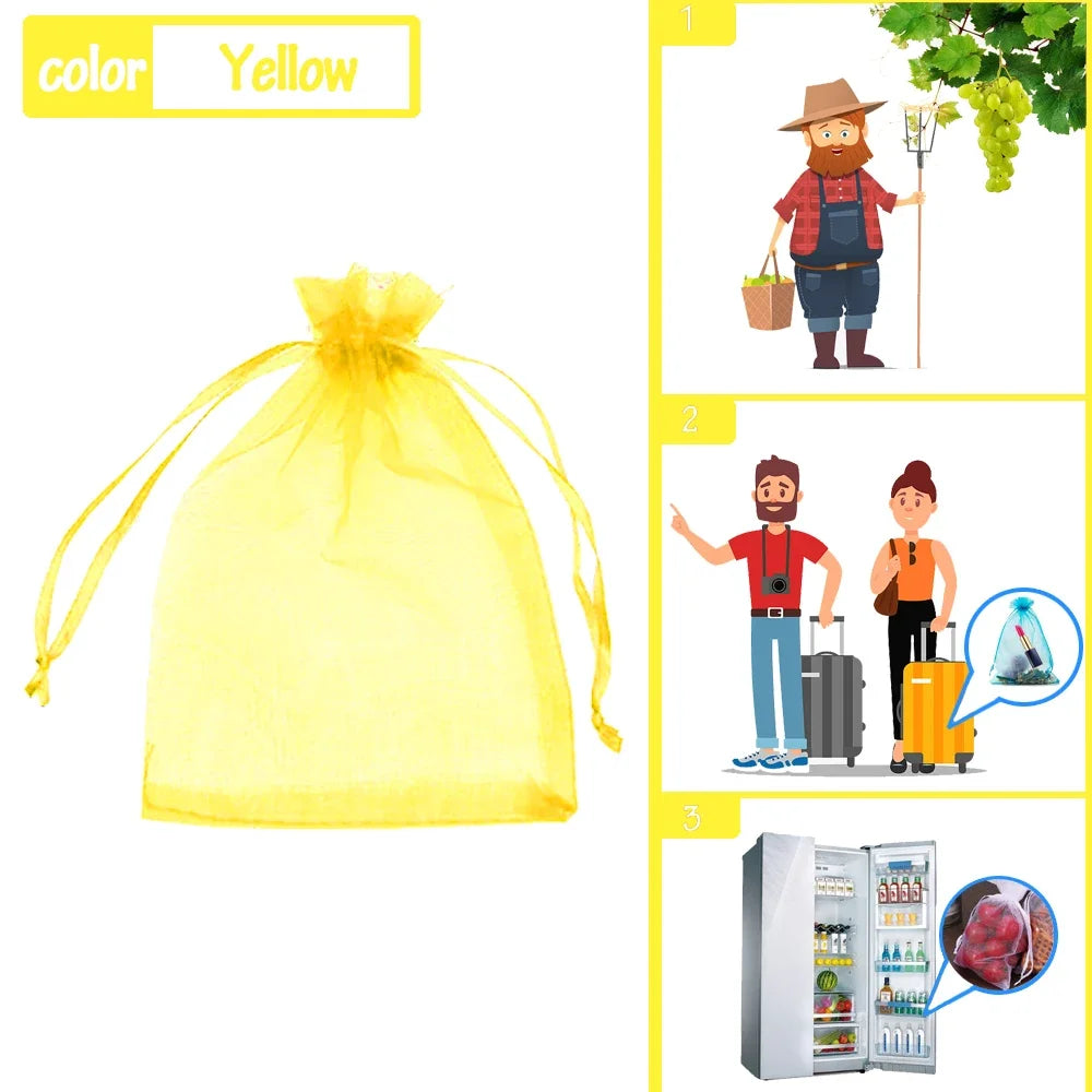 10-100pcs Plant Protection Bags Fruit Grow Bags Netting Mesh for Vegetable Strawberry Grapes Pest Control Anti-Bird Garden Tools