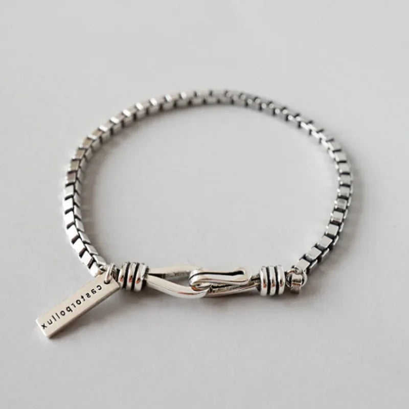 Women's Geometric 925 Sterling Silver Bracelet – Elegant Charm, Birthday & Party Gift