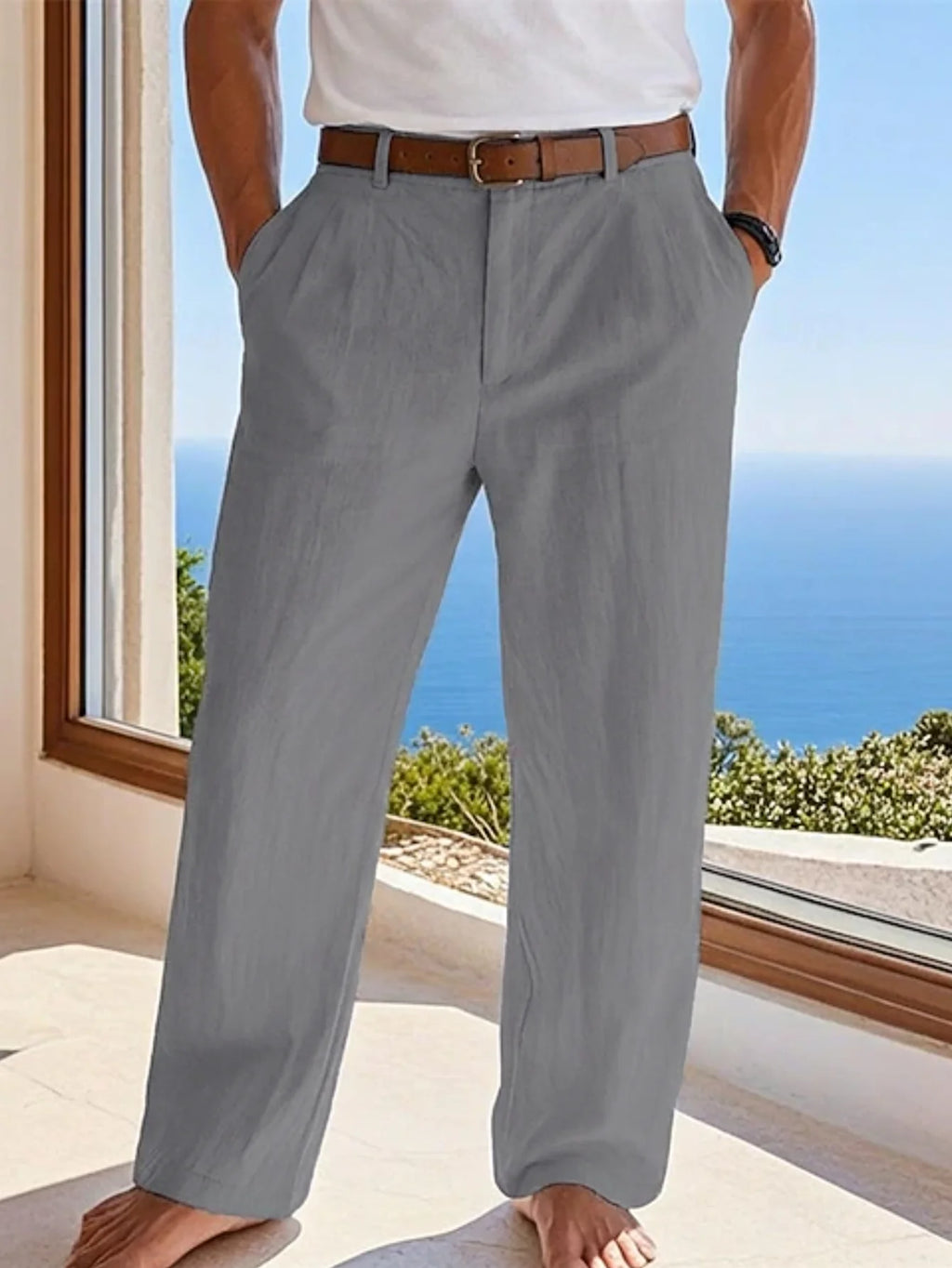 Pantalon Lin Droit – Homme