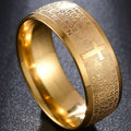 New Arrival Titanium Steel Jesus Cross Rings For Women Men Letter Bible Prayer Finger Christian Jewelry Wholesale