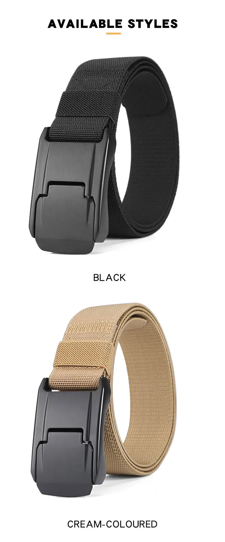 New Stretch Belt For Men and Women Quick Release Buckle Strong Real Nylon Unisex Elastic Belt Overalls Work Belt