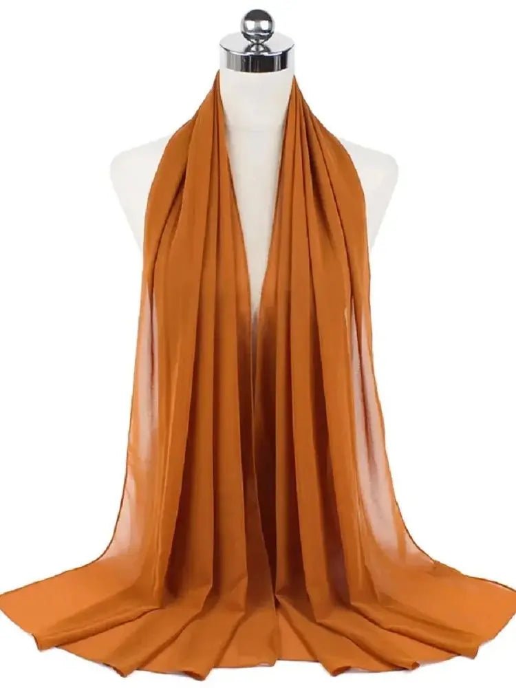 New Fashion Women Solid Chiffon Headscarf Ready To Wear Instant Hijab Scarf Muslim Shawl Islamic Hijabs Arab Wrap Head Scarves