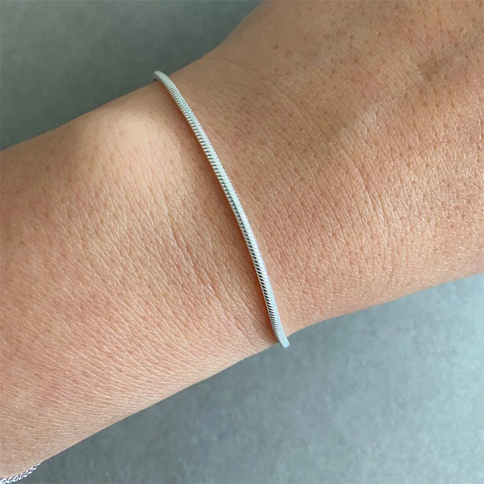 e-Manco Hot Sale Stainless Steel Snake Chain Bracelet Fashion Jewelry For Men Women Stainless Steel Link Bracelet