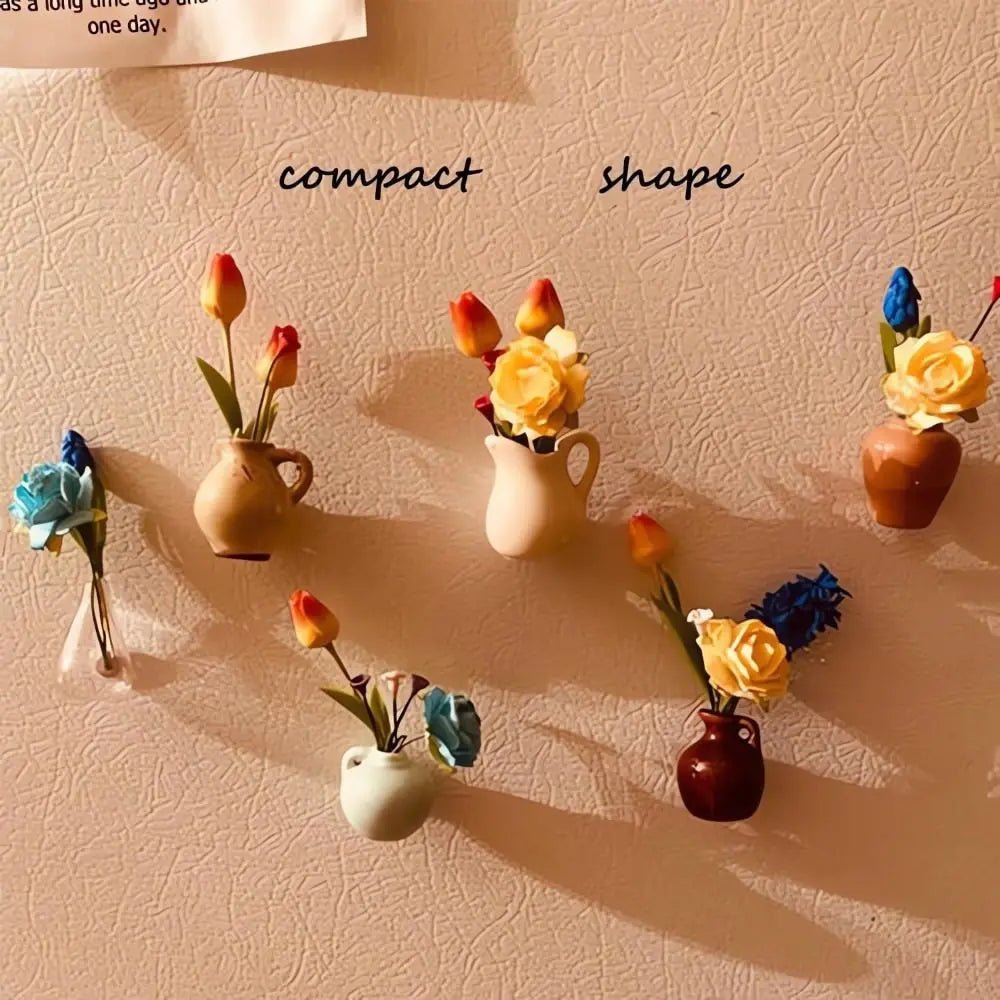 Simulation Mini Vase Fridge Magnets Durable Home Decor Ceramic Vase Refrigerator Sticker Creative Whiteboard Decoration