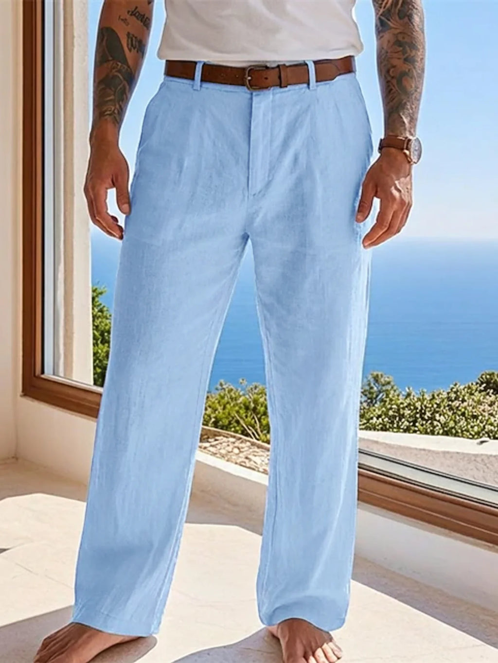 Pantalon Lin Droit – Homme