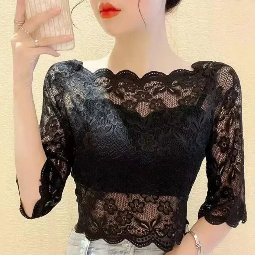 Women Detachable Fake Collar Half Shirt Blouse Sweet Crochet Floral Lace Collars Wedding Dress Neck Cover Summer Elegant
