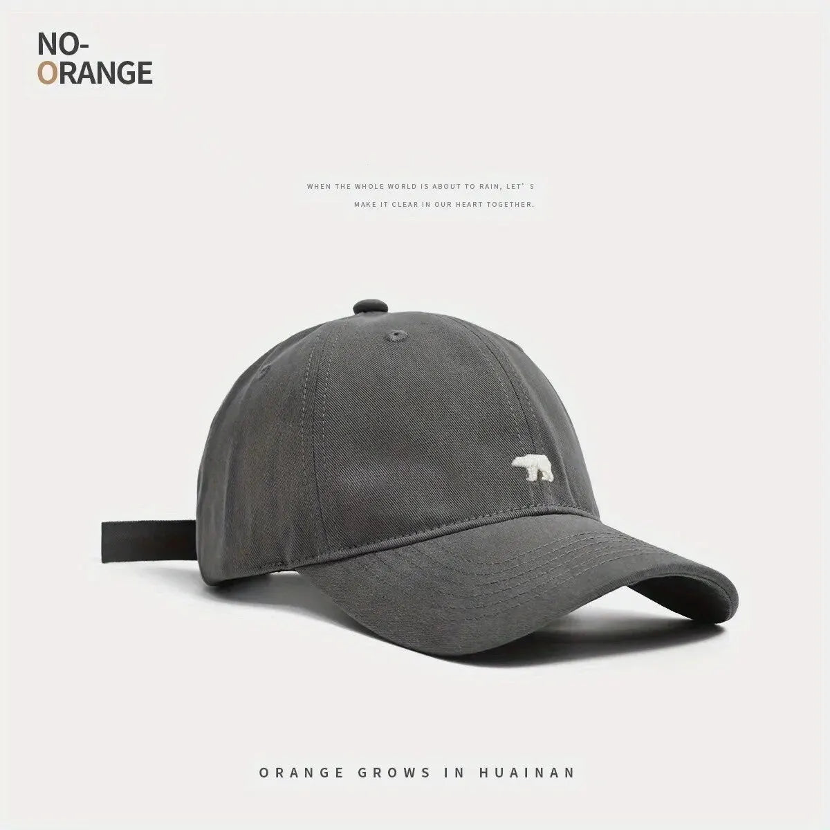 Casquette Baseball Ours Brodé – Protection Solaire, Respirante & Réglable, Unisexe