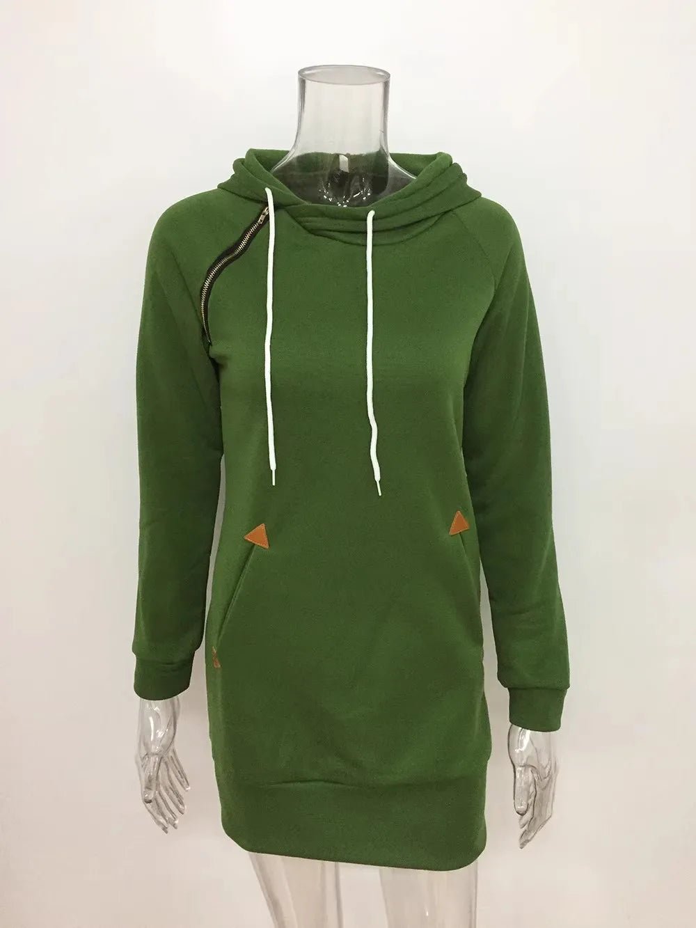 2024 woman Women's Clothing Dresses hot selling new hooded zipper pullover mid length hoodie dress in 5 colors and size 6 Dress