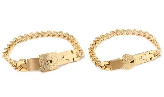 Couple Jewelry Stainless Steel Bracelet Love Lock Bracelet Can Be Opened Key Pendant Necklace Men And Women Valentine's Day Gift