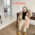 2-10Yrs Kids Trench Coat Spring Autumn Boys Girls Jacket Overcoat Long Sleeve Turn-Down Collar Children Windbreaker Top Clothes