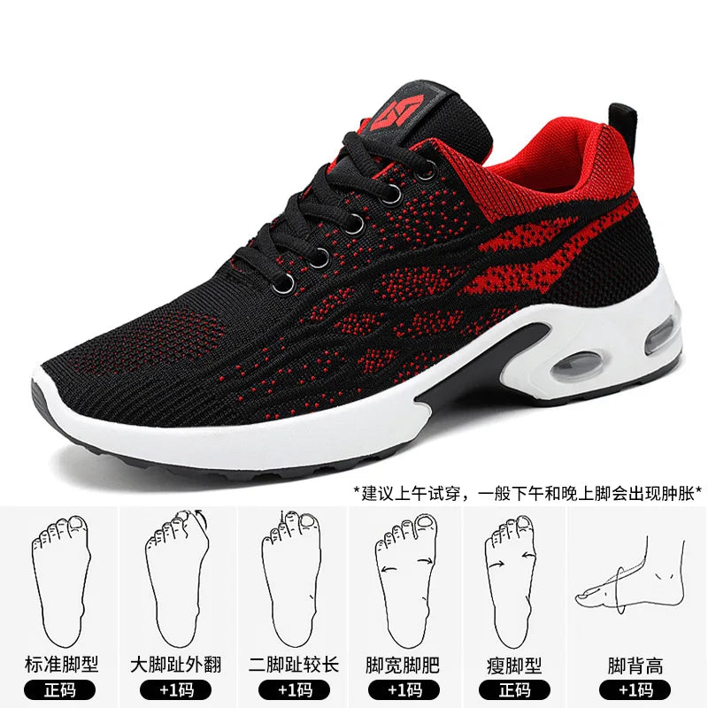 Men's Trendy Breathable Lace-Up Running Shoes Korean Light Casual Sports Sneakers